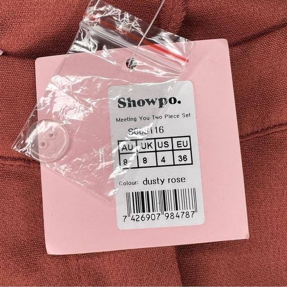 NEW Showpo Mauve Brick Red Dress Pants Size 4 Straight Leg Fall Color - Picture 8 of 10